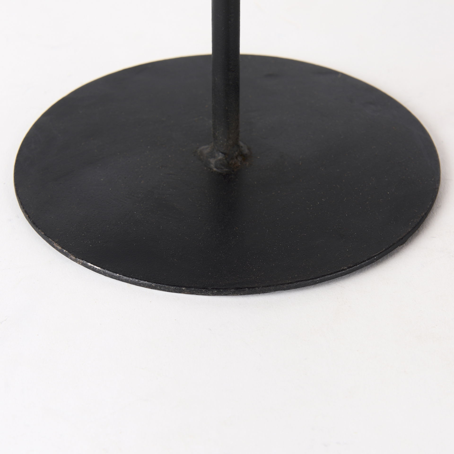 Lorenz (Set of 3) Light Brown Wood with Black Metal Base Round Decorative Display Stands large image 
