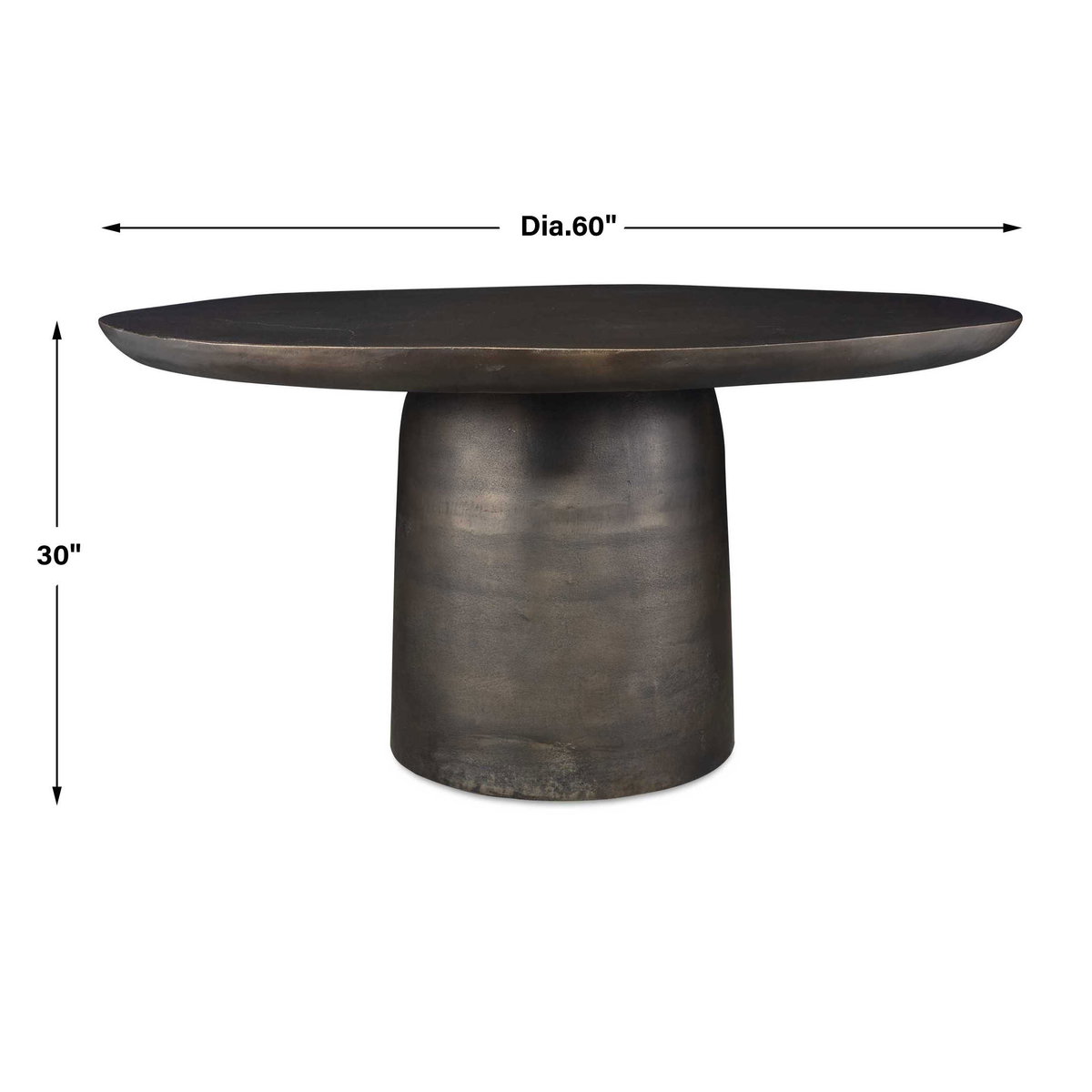 Madrone Golden Dark Bronze Outdoor Dining Table, Outdoor Table by Uttermost, 5' width x 2'6" height x 5' depth View 3