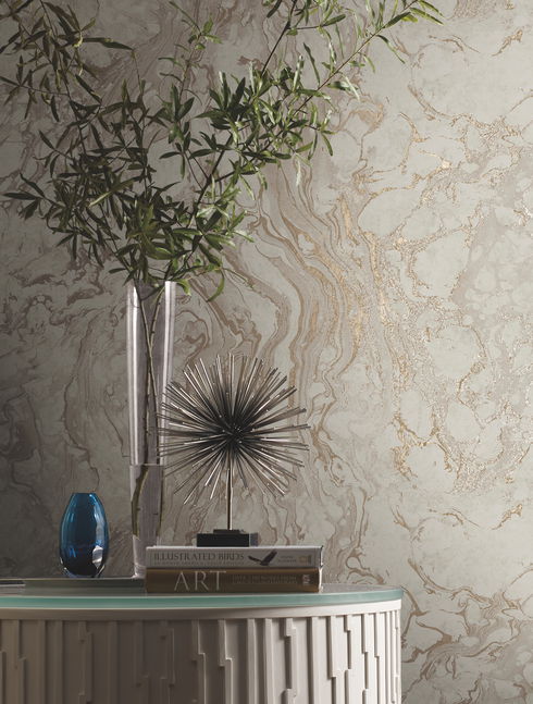 Polished Marble Taupe Wallpaper