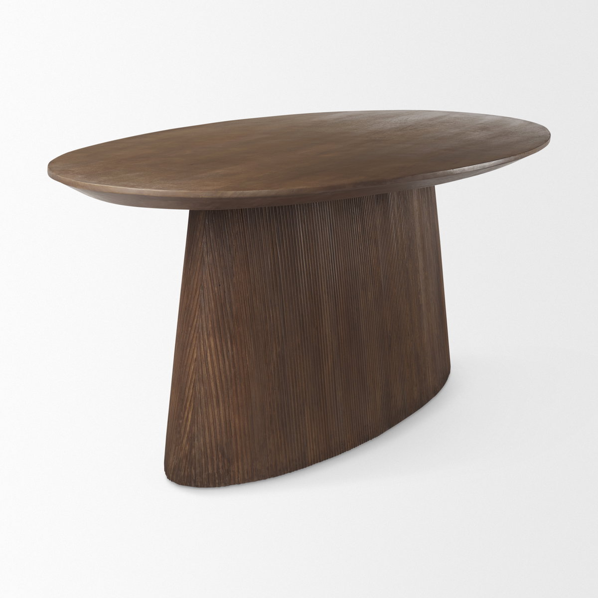 Lance 94'L x 50'W Oval Dining Table | Med Brown Wood | Seats 8, by Mercana, 94" length x 50" width x 30" height View 6