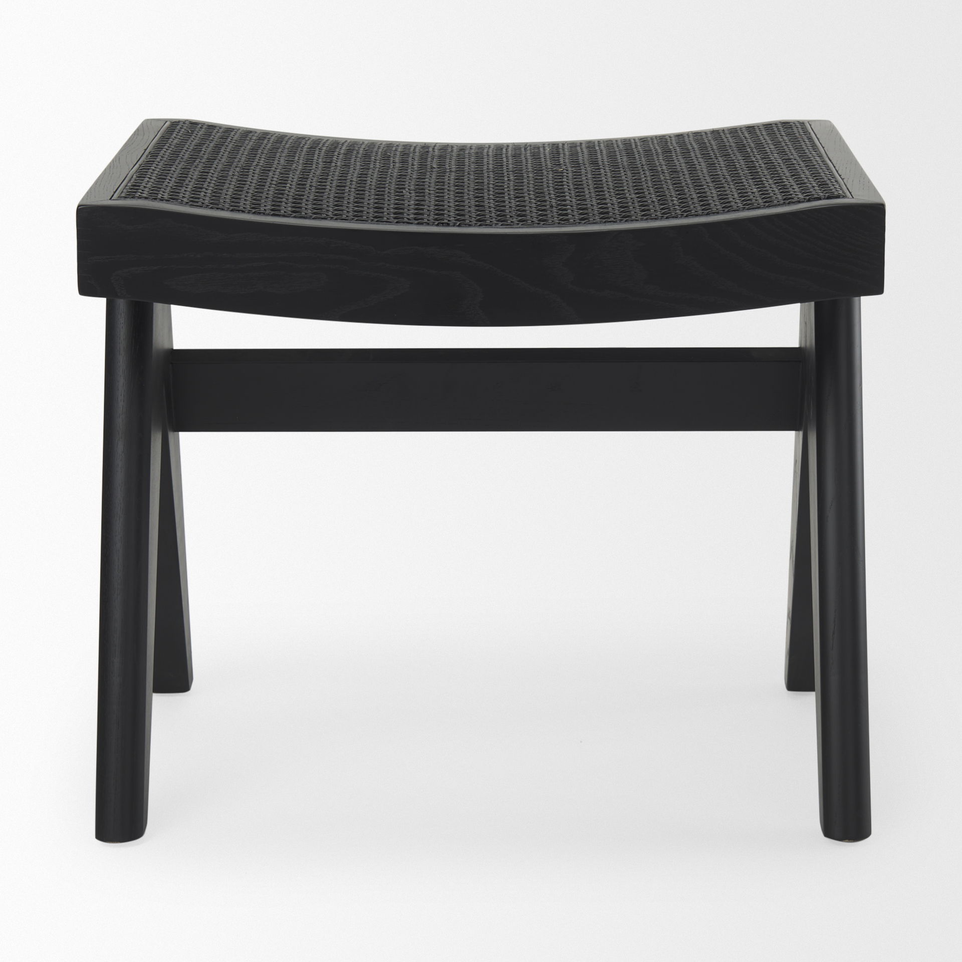Arvin  Black Wooden Stool large image 