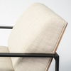Stamford Light Beige Upholstered Seat with Wood Back, Metal Frame Accent Chair, by Mercana, 24.41" length x 31.89" width x 28.94" height thumbnail 12