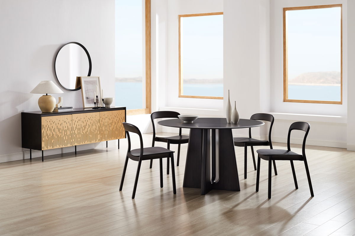 Luna 48â€ Round Table, Caviar, Dining Table by Greenington, 48" length x 48" width x 29.92" height View 9