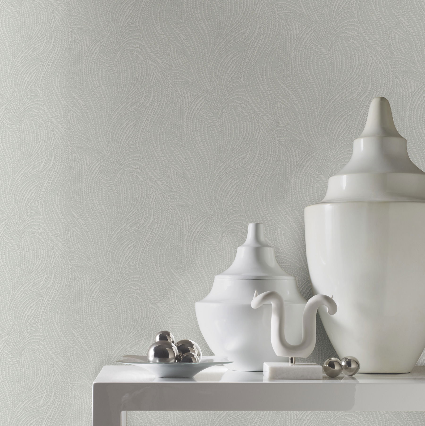 Tempest Light Grey Wallpaper, by York Wall, 27' length x 2'3" width x 0.02" depth View 3