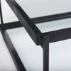 Trey 56'L x 32'W x 17'H Black Metal with Glass Coffee Table, by Mercana, 56" length x 32" width x 17" height thumbnail 8