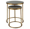 Aragon Brass Nesting Tables Set/2, Coffee Table by Uttermost, 19.5" width x 24" height x 19.5" depth thumbnail 4