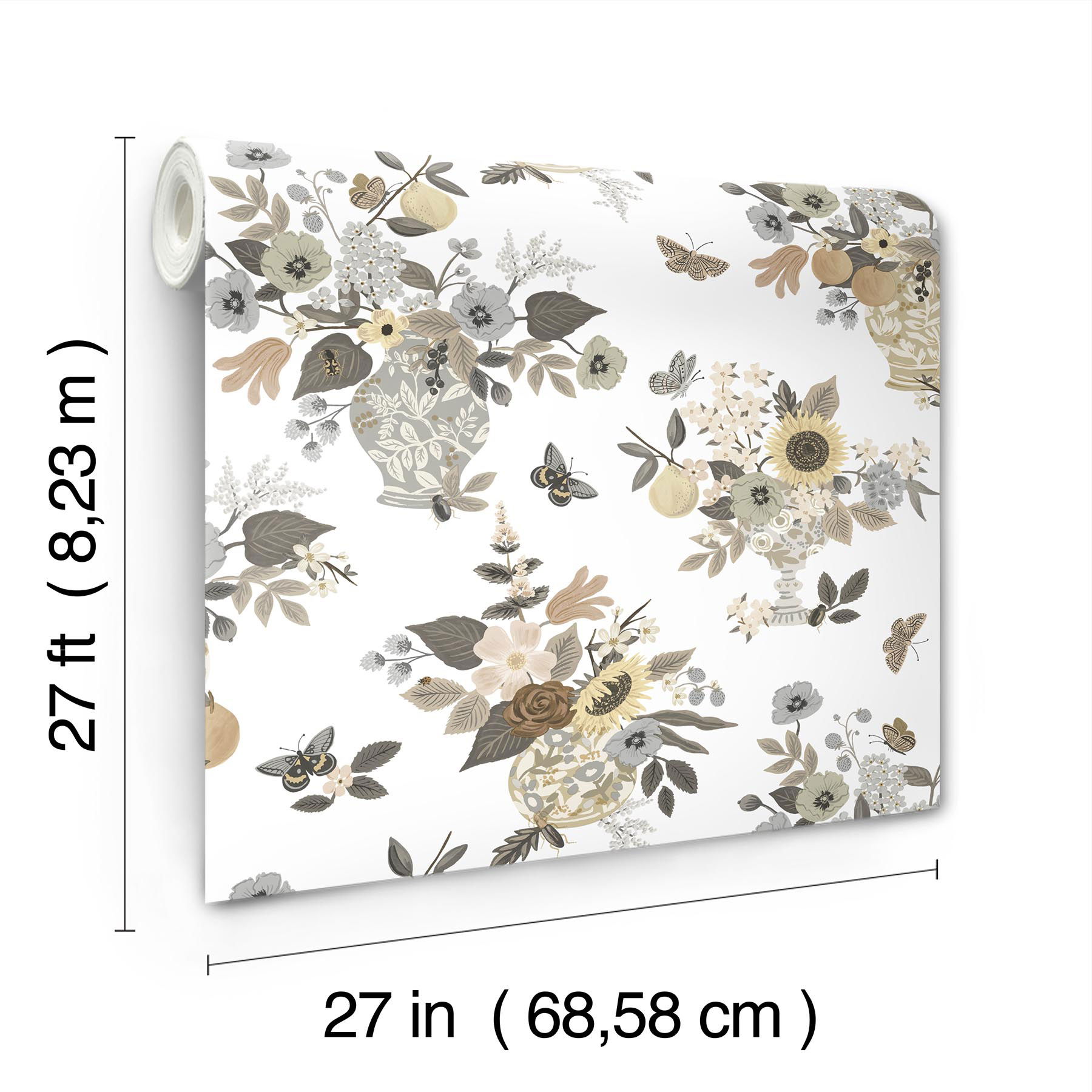Flower Studies Linen Wallpaper large image 