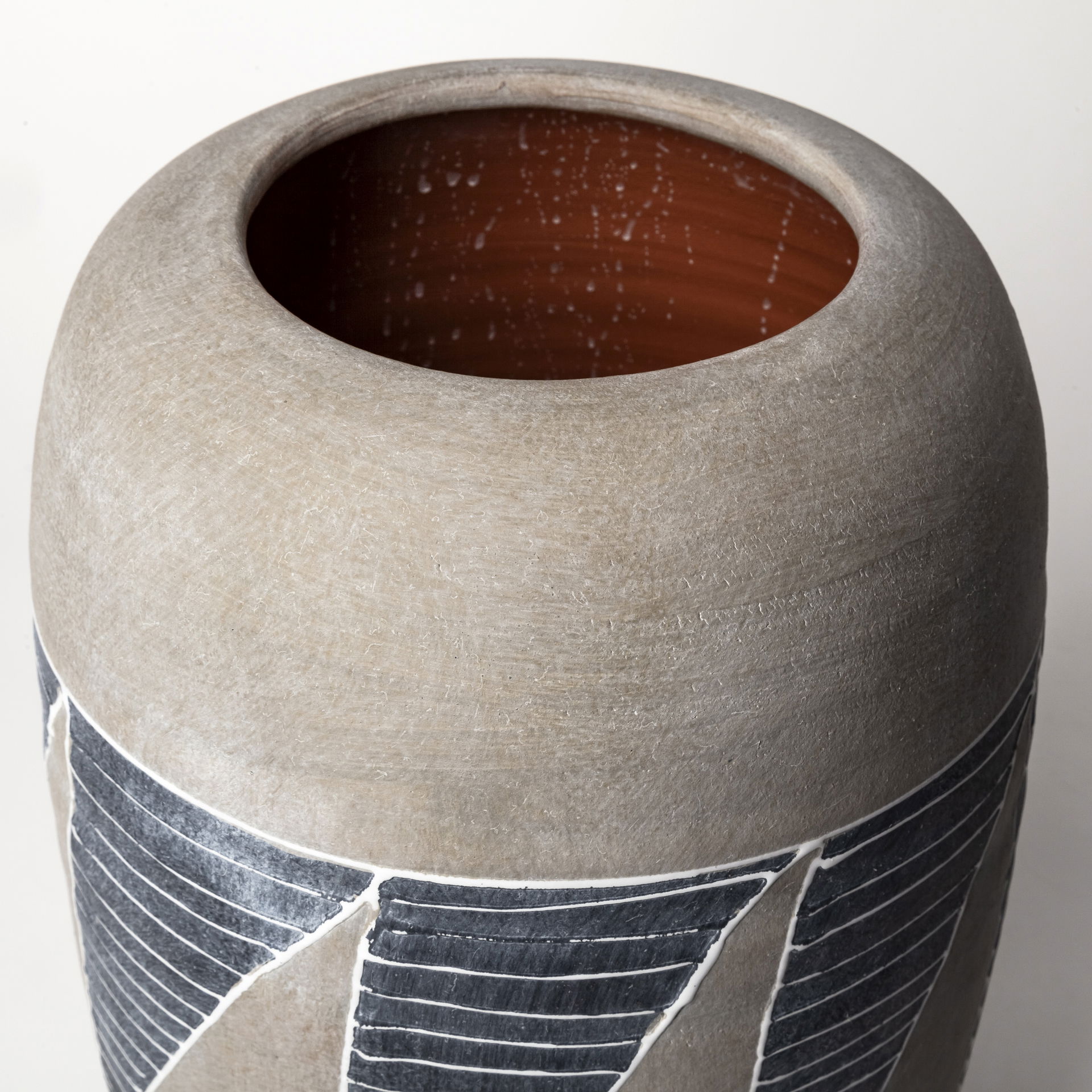 Cove Grey/Brown Ceramic Vase, by Mercana, 9.25" length x 9.25" width x 15.16" height View 7