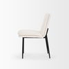 Eve Dining Chair with Cream Boucle Fabric & Matte Black Metal, by Mercana, 24.5" length x 19.5" width x 33.5" height thumbnail 5