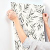 Olive Branch Charcoal Wallpaper, by York Wall, 33' length x 1'8.5" width x 0.02" depth thumbnail 4