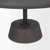 Maxwell 34' Dark Brown Wood with Black Metal Pedestal Base Round Coffee Table, by Mercana, 34" length x 34" width x 16" height thumbnail 9