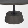 Maxwell 34' Dark Brown Wood with Black Metal Pedestal Base Round Coffee Table, by Mercana, 34" length x 34" width x 16" height thumbnail 9