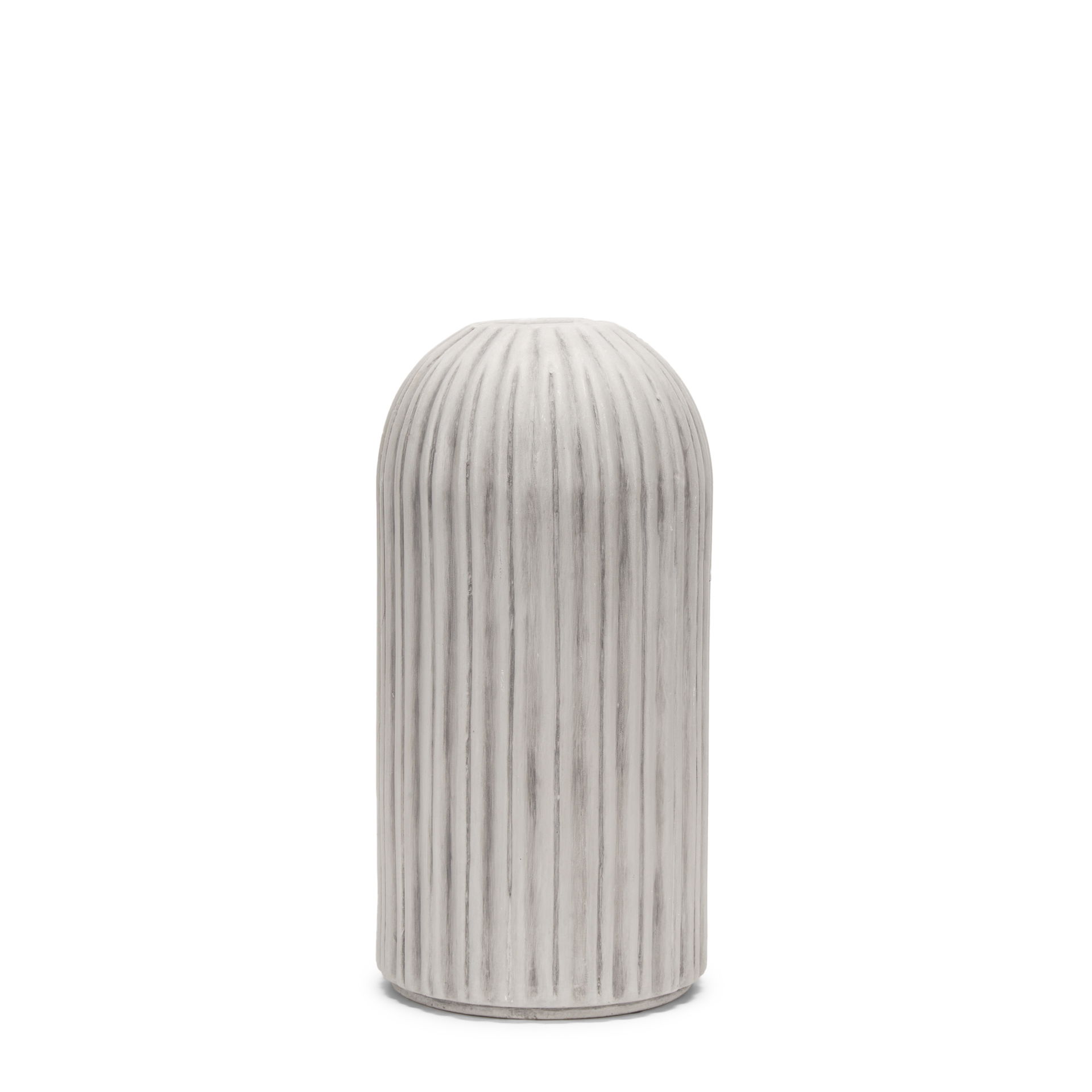 Ummi Small Off White with Gray-Brown Antiquing Ceramic Floor Vase large image 