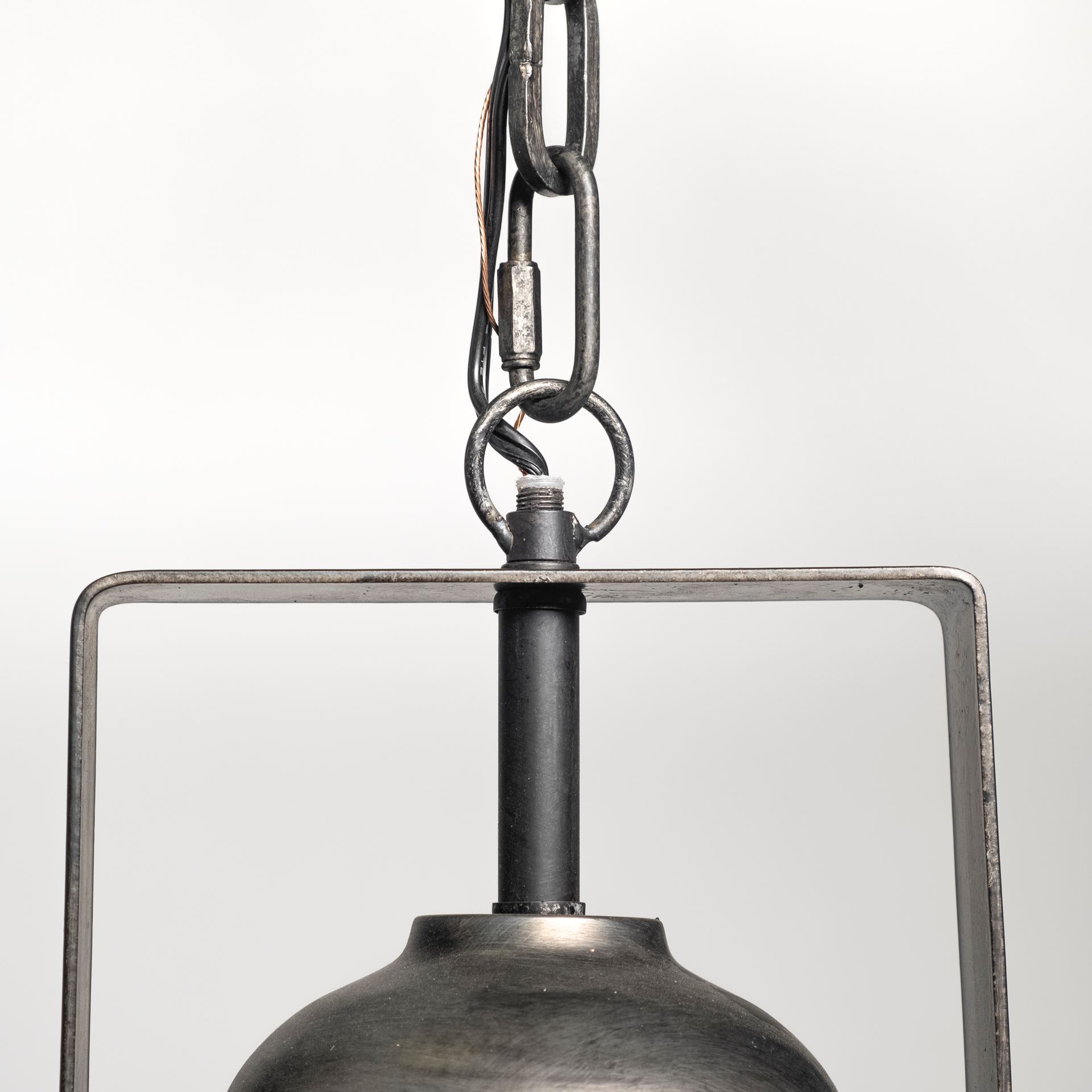 Bashaw I 17x20 Gray Toned Metal Dome Pendant Light large image 