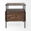 Glenn I 20L x 21W x 24H Dark Brown Wood with Black Iron Frame Square End/Side Table thumbnail 6
