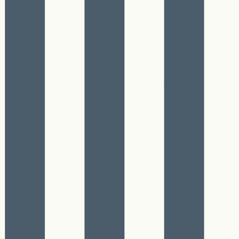 Awning Stripe Blue & White Wallpaper
