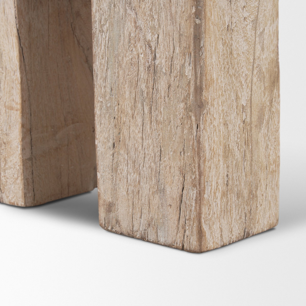 McArthur Whitewash Reclaimed Wood Bench, Benche by Mercana, 70" length x 14" width x 18" height View 11