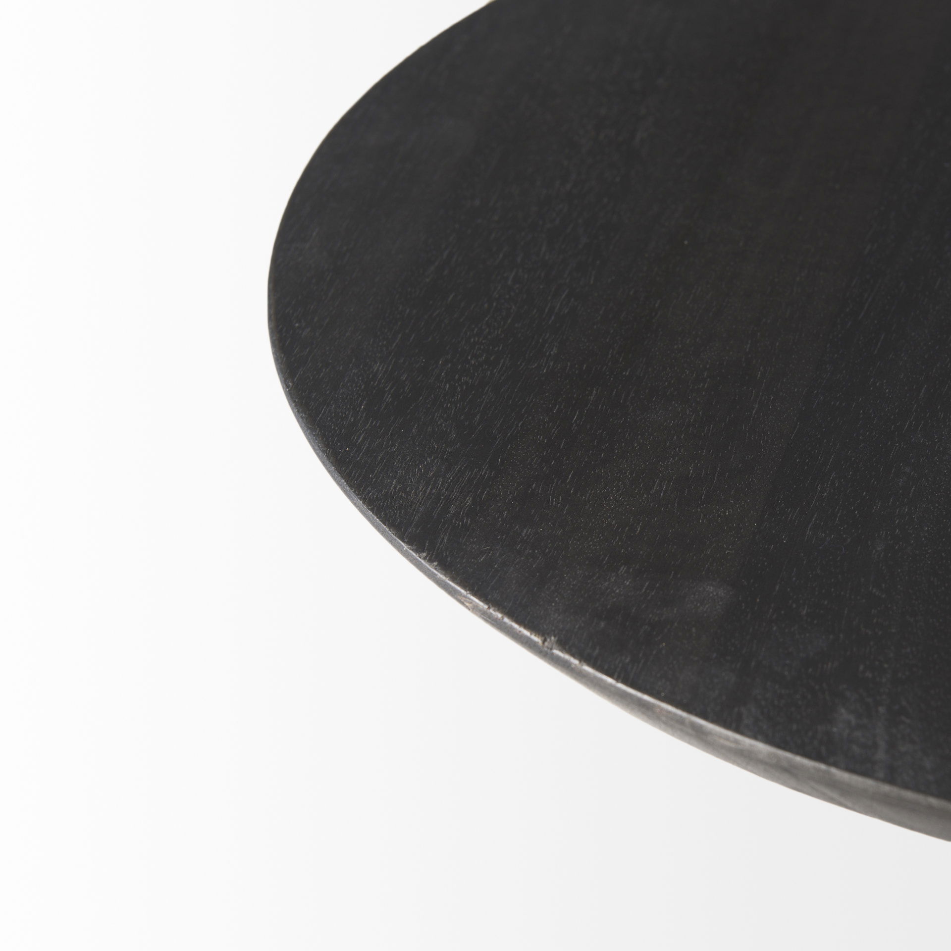 Maxwell 20' Round Dark Brown Wood with Black Metal Pedestal Side Table large image 