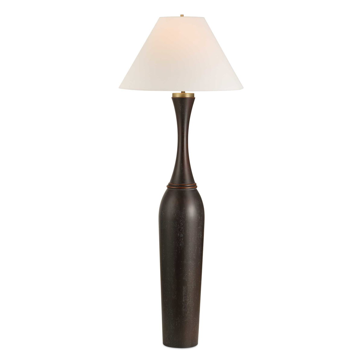 Pravin Dark Wood Floor Lamp, by Uttermost, 24.5" width x 64" height x 24.5" depth View 1