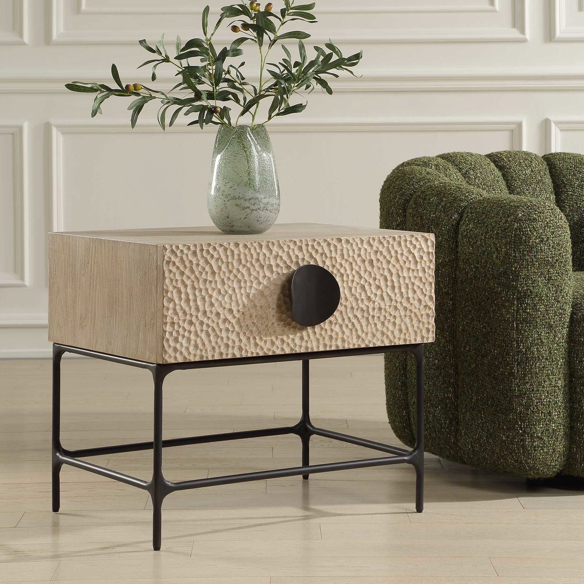 Lunar Wooden Side Table, Side & End Table by Uttermost, 26" width x 23" height x 19" depth View 3