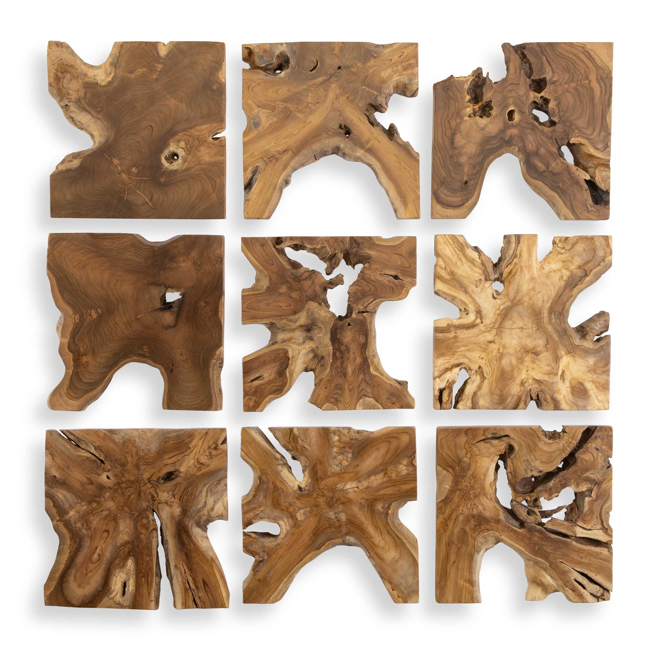 Talia Wood Wall Decor Set/9, Sculptural Wall Art by Uttermost, 16" width x 16" height x 1.37" depth View 1