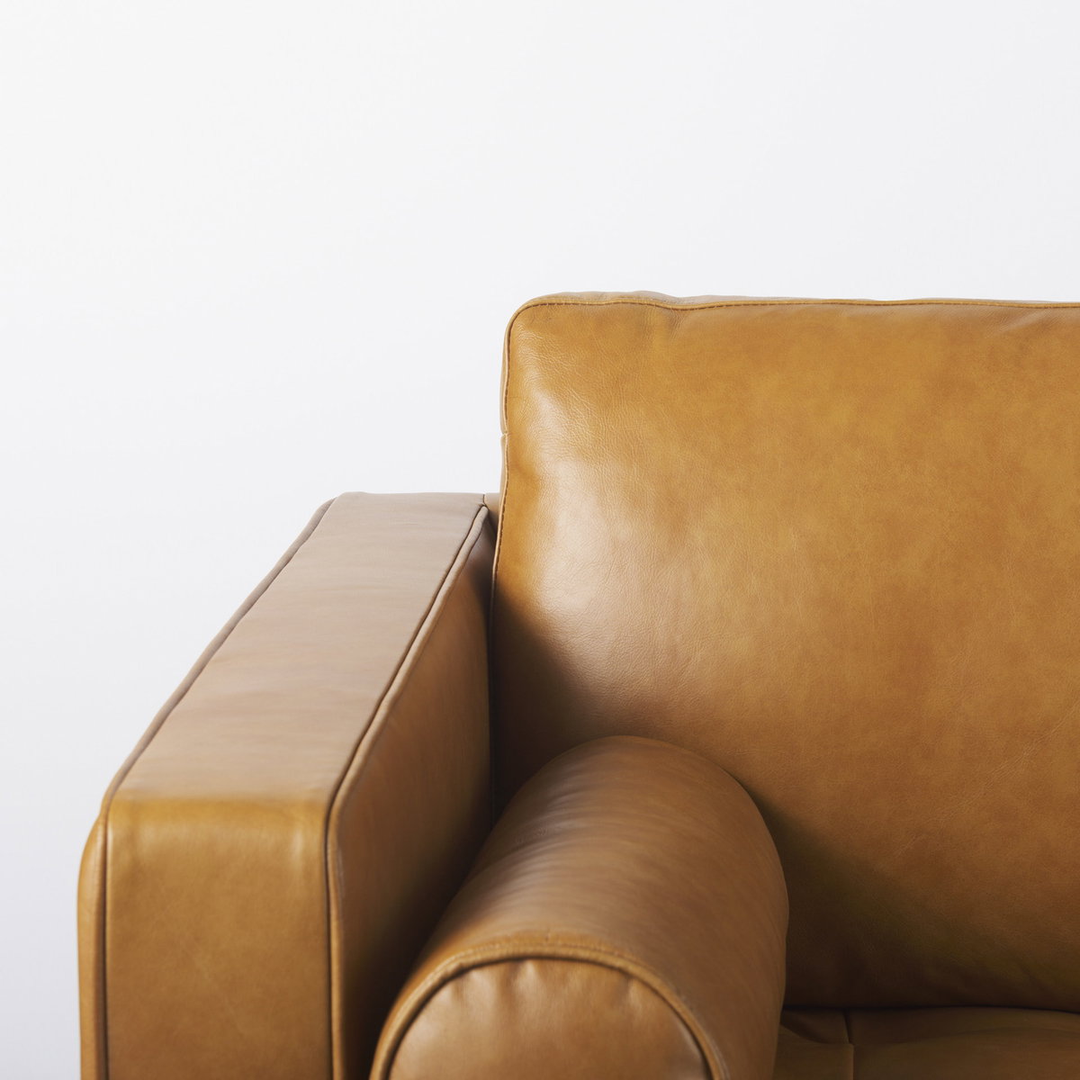 Svend 88.0L x 38.0W x 34.0H Tan Leather Sofa, Sofas & Sectional by Mercana, 87.8" length x 37.8" width x 34.65" height View 12