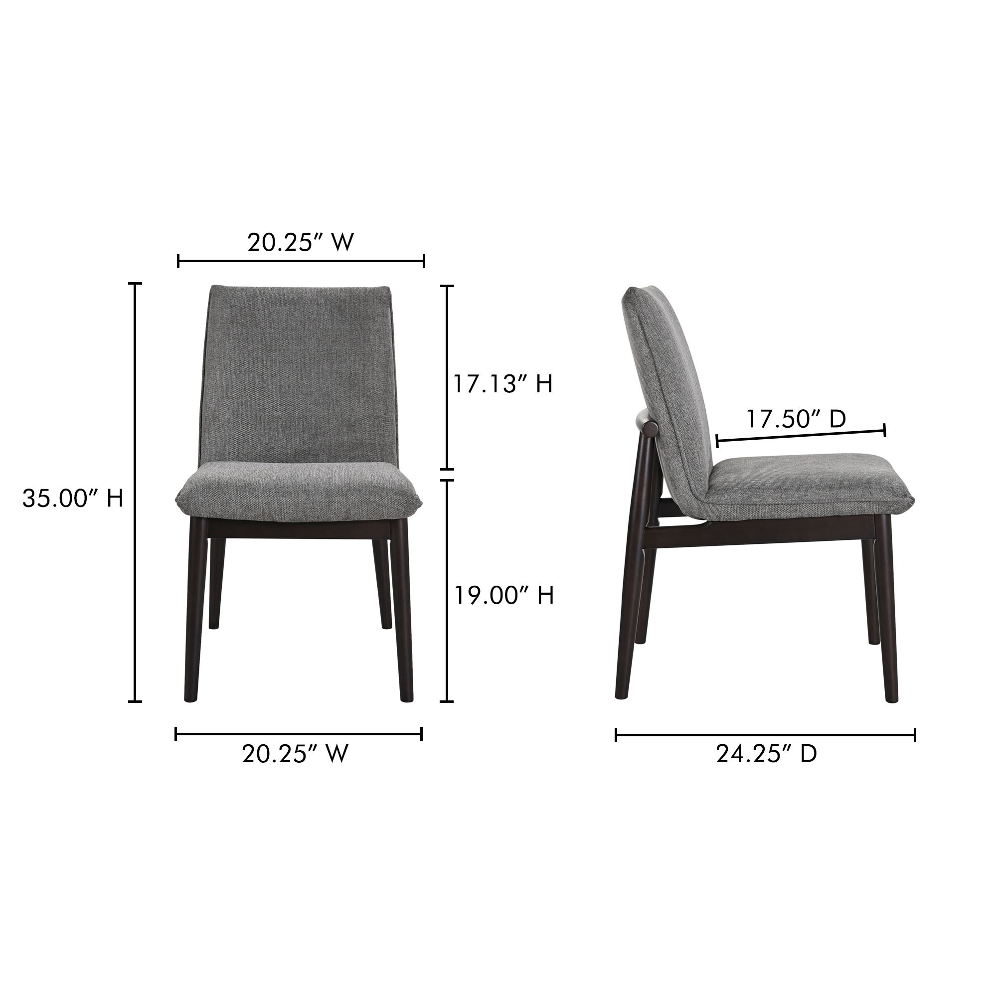 Charlie Dining Chair Dark Grey – Set Of Two large image 