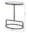 Jessenia White Marble Accent Table, Furniture by Uttermost, 18" width x 23" height x 12" depth thumbnail 3