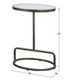 Jessenia White Marble Accent Table, Side & End Table by Uttermost, 18" width x 23" height x 12" depth thumbnail 3