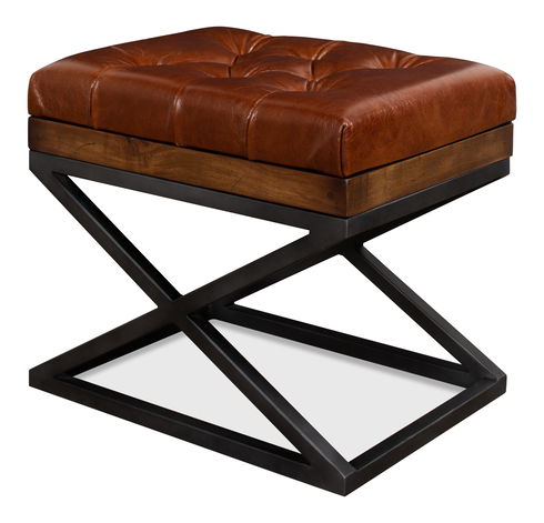 *Leather Cushion Bench