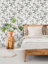 Botanicals & Lemurs Grey Peel & Stick Wallpaper thumbnail 2