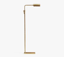 Online Designer Living Room Sherman Petite Task Floor Lamp, Vintage Brass
