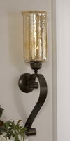 Joselyn Bronze Candle Wall Sconce, Sculptural Wall Art by Uttermost, 7" width x 30" height x 8.5" depth thumbnail 4