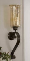 Joselyn Bronze Candle Wall Sconce, by Uttermost, 7" width x 30" height x 8.5" depth thumbnail 4