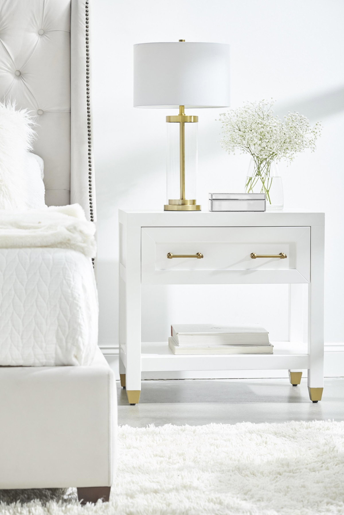 Stella 1-Drawer Nightstand, by Essentials for Living, 28" width x 27" height x 17.75" depth View 7