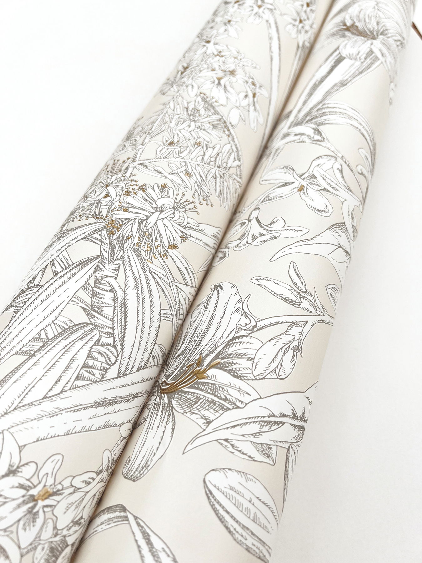 Orchid Conservatory Toile Beige & Taupe Wallpaper large image 