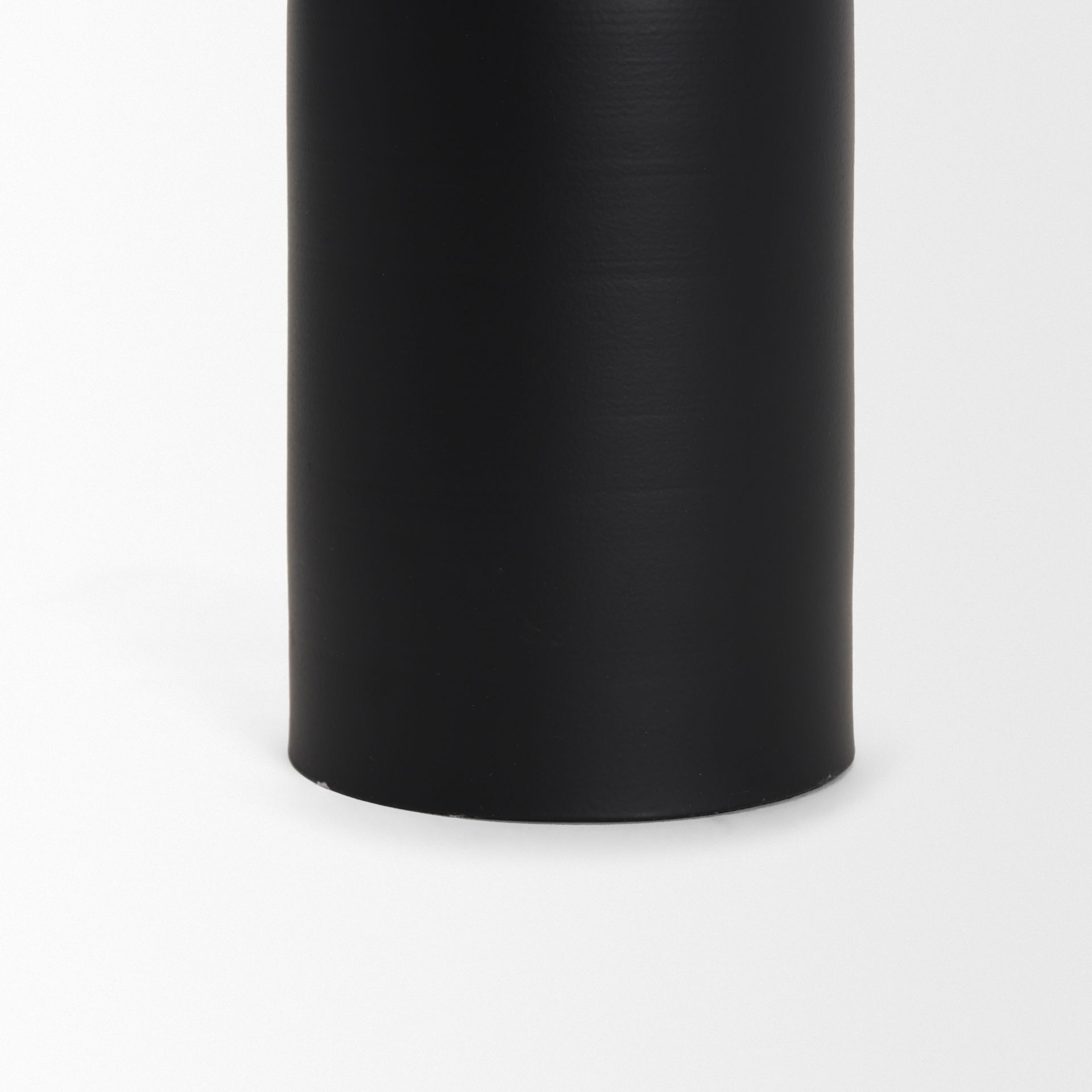 Qamra Short Black Metal Pillar Candle Holder, Candles & Candle Holder by Mercana, 3.5" length x 3.5" width x 9.25" height View 7