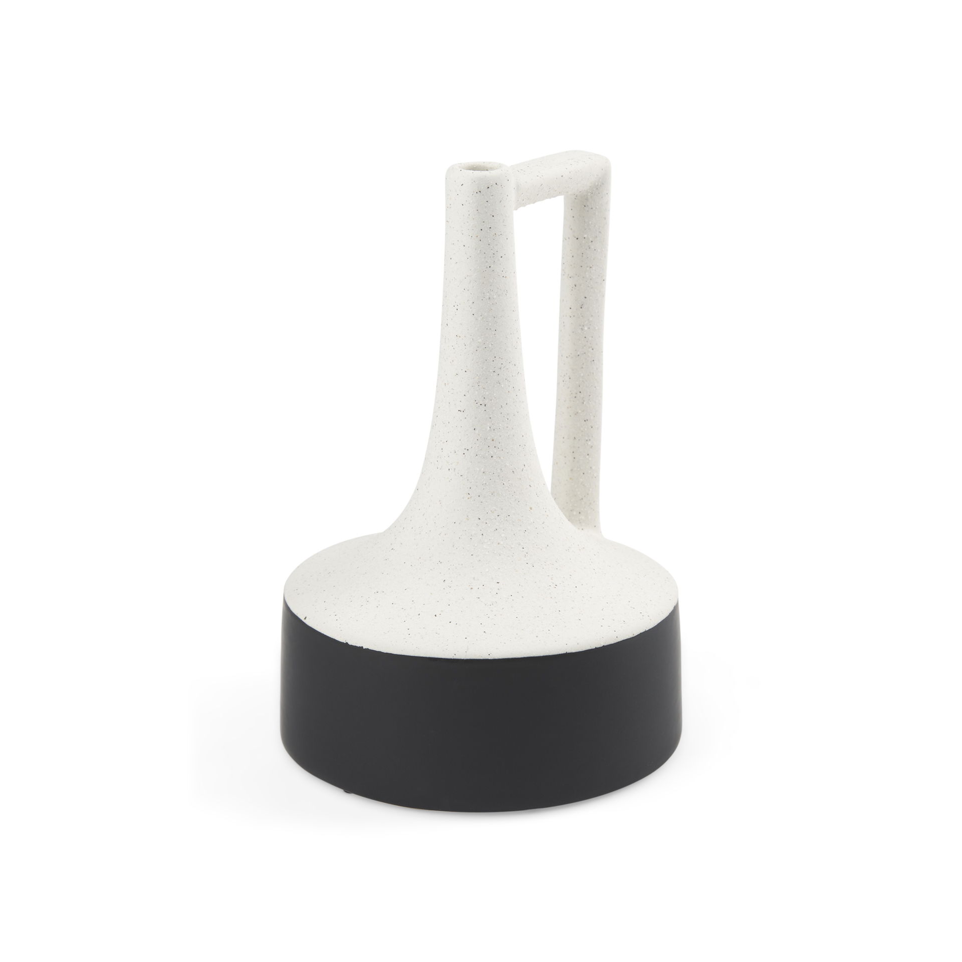 Burton 11.6H Medium White and Black Ceramic Jug Vase, Decorative Jar by Mercana, 6.89" length x 6.89" width x 10.04" height View 1