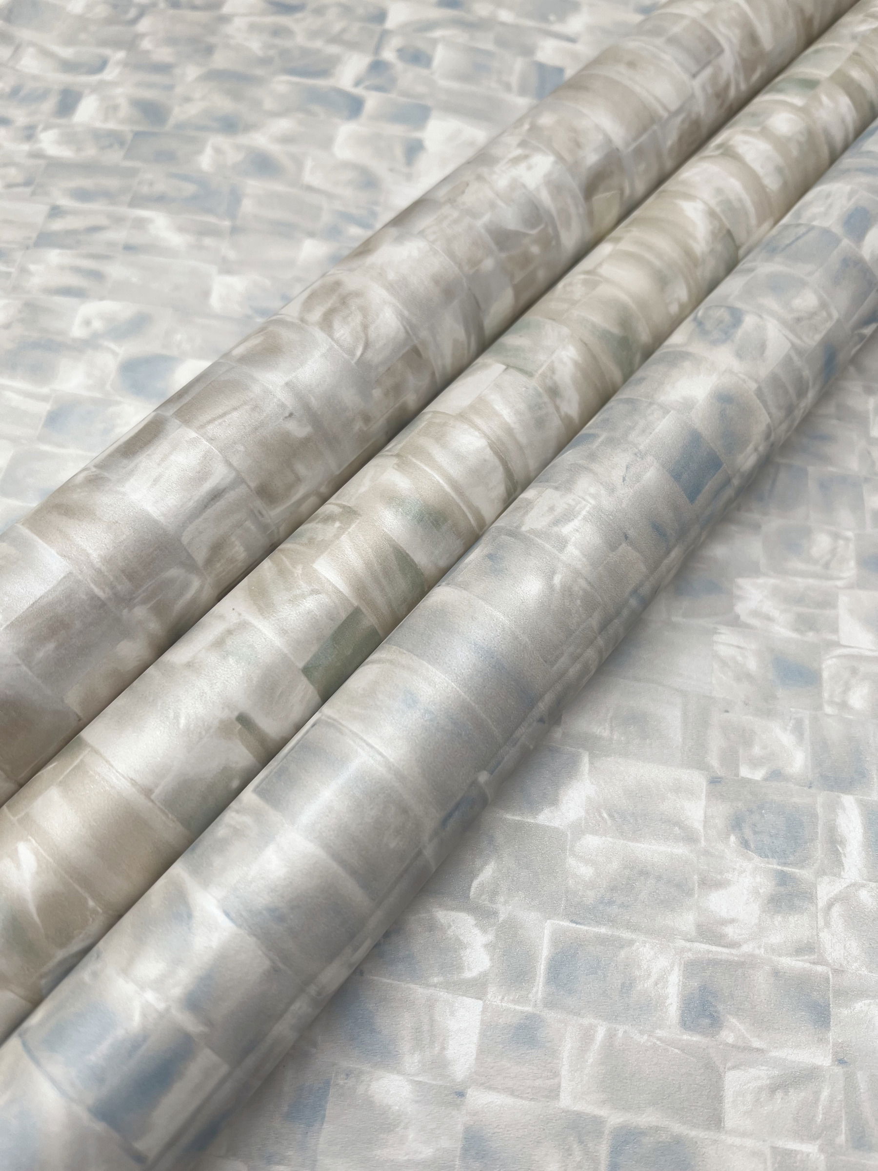 Mother of Pearl Blue & Green Peel & Stick Wallpaper large image 