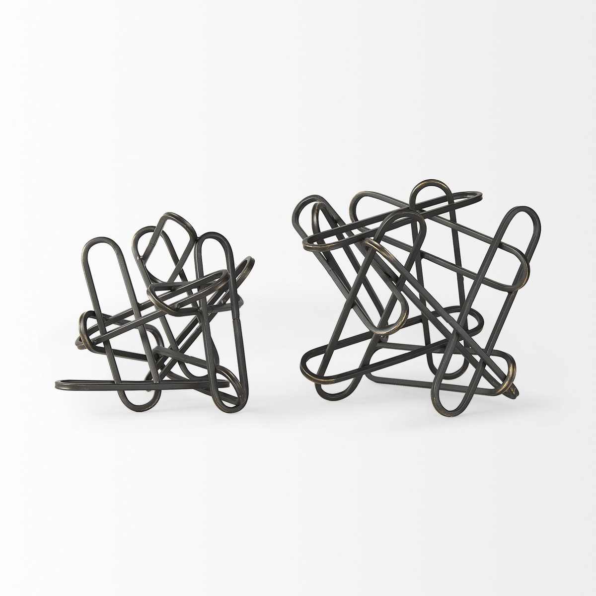 Henderson  Black Metal Paperclip Decorative Object, by Mercana, 12.2" length x 9.06" width x 9.06" height View 8