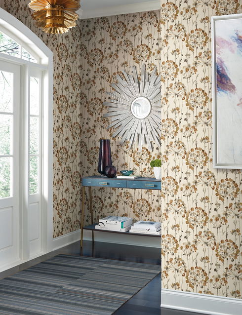 Flourish Burnt Orange Peel & Stick Wallpaper