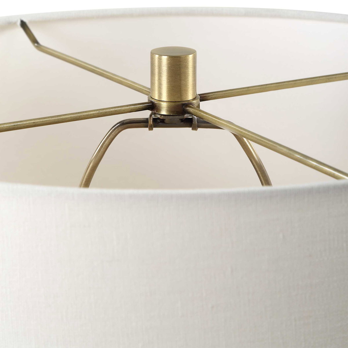 Plinth White Marble Table Lamp, by Uttermost, 15" width x 27.75" height x 15" depth View 7