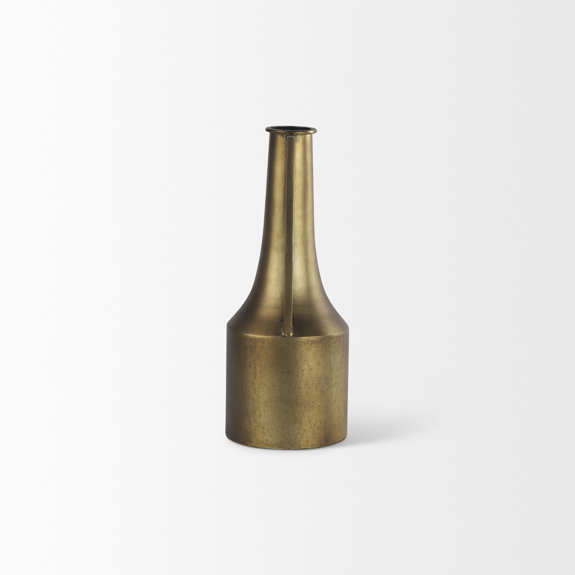 Aubrey Small 14.0H Gold Iron Flower Jug Vase, Decorative Jar by Mercana, 5.5" length x 5.5" width x 14" height View 7