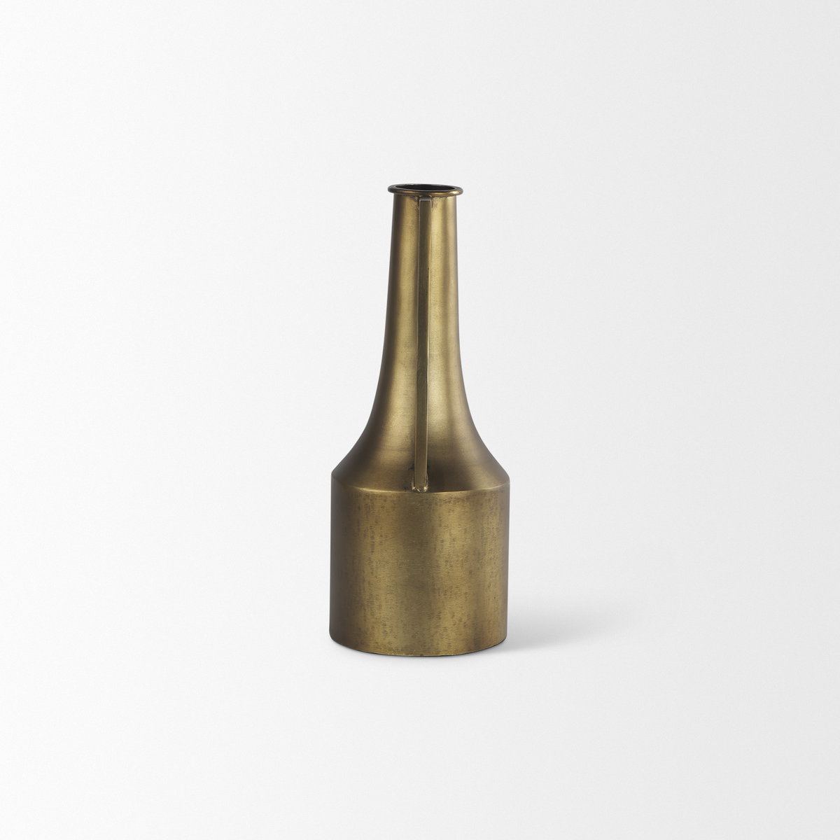 Aubrey Small 14.0H Gold Iron Flower Jug Vase, Decorative Jar by Mercana, 5.5" length x 5.5" width x 14" height View 7