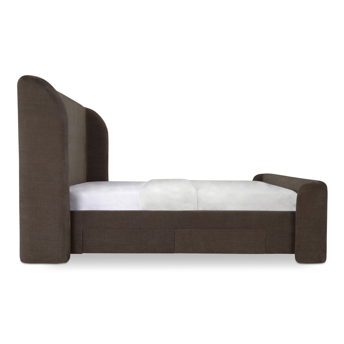 Sophia Queen Storage Bed Brown, by Moe's Home, 6'4" width x 4'7" height x 7'7" depth View 3