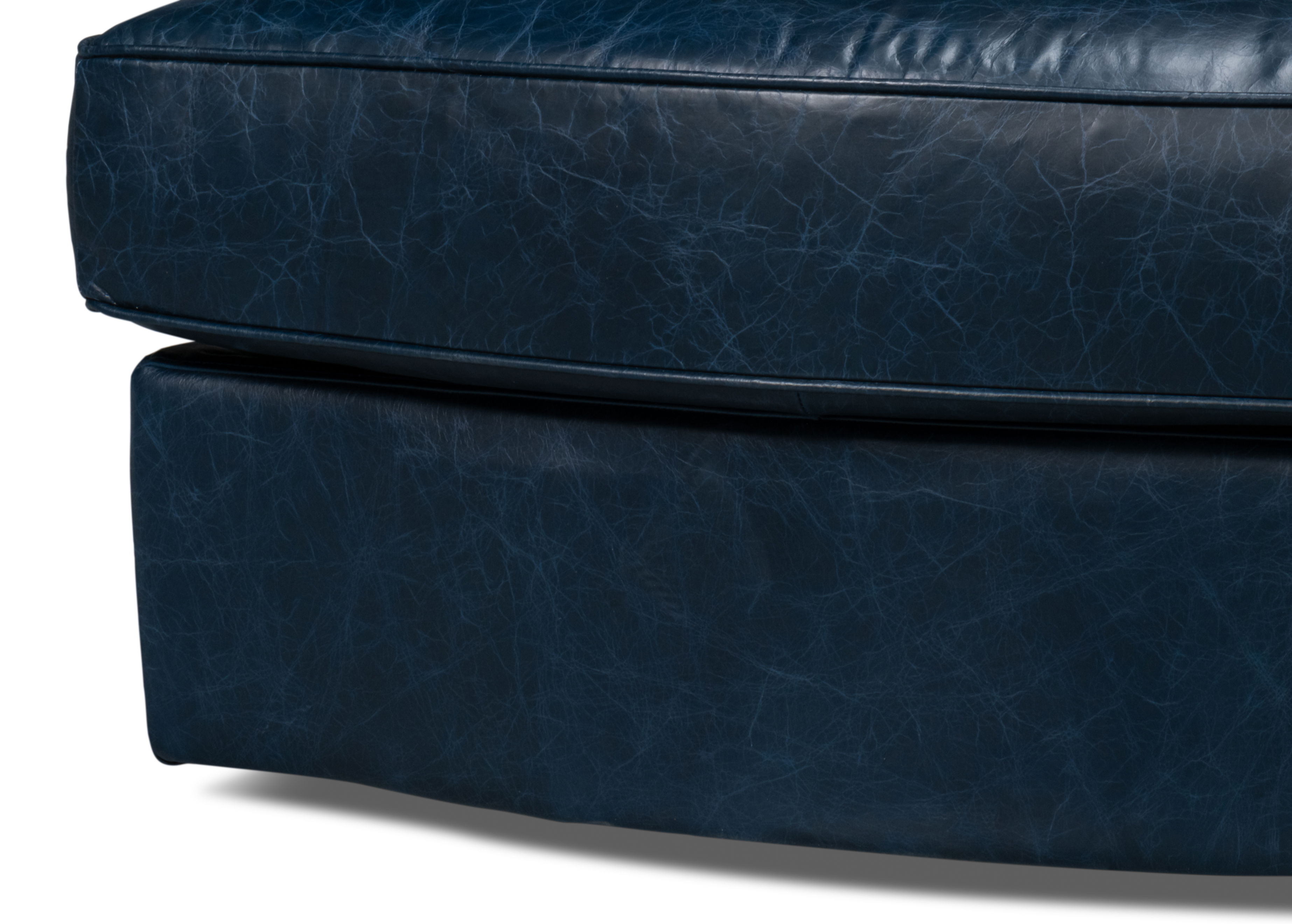 Scoth Swivel Chair In Distilled Lthr,Blu, Seating by Sarreid, 35" length x 39" width x 35" height View 7