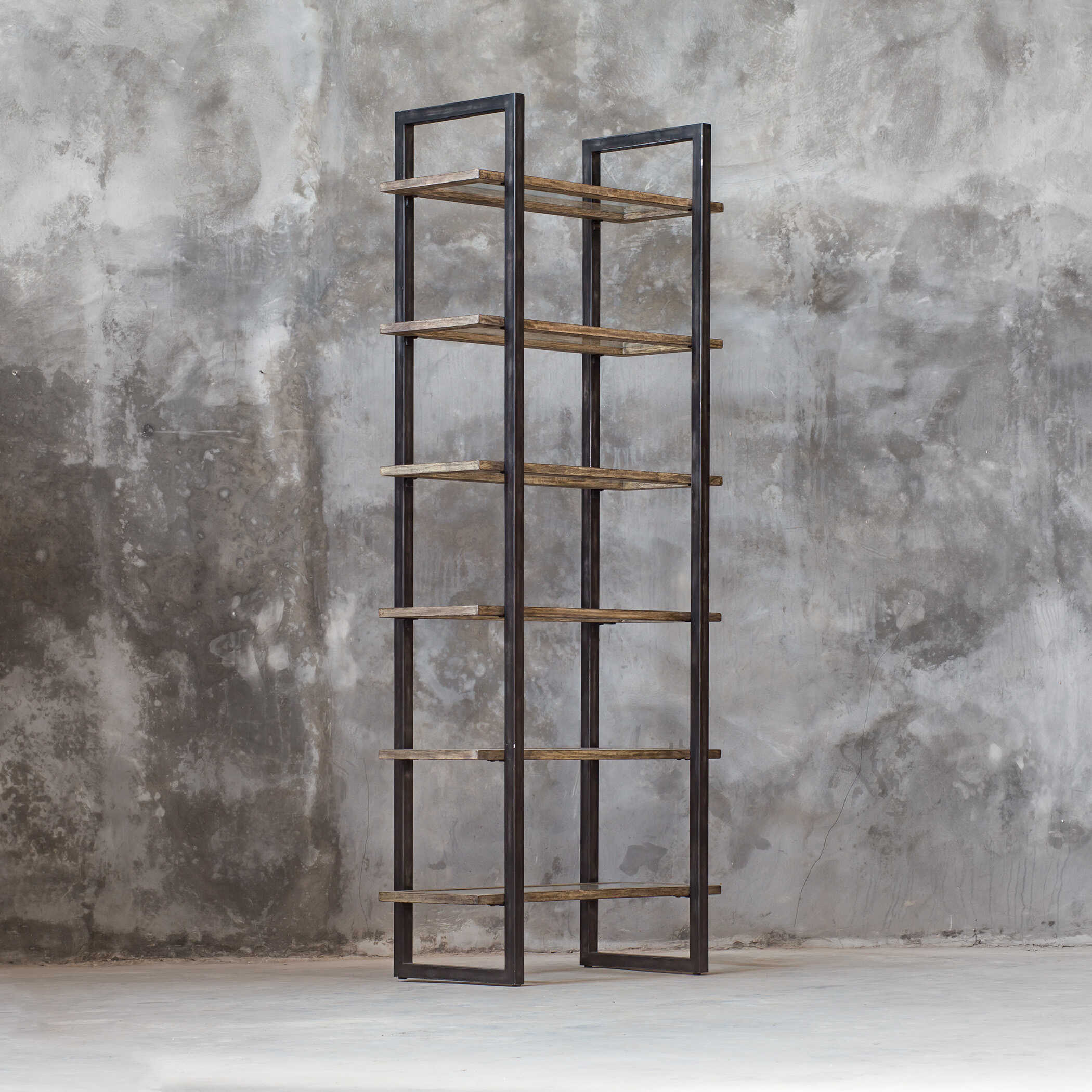 Olwyn Industrial Etagere, Furniture by Uttermost, 36" width x 90" height x 18" depth View 2