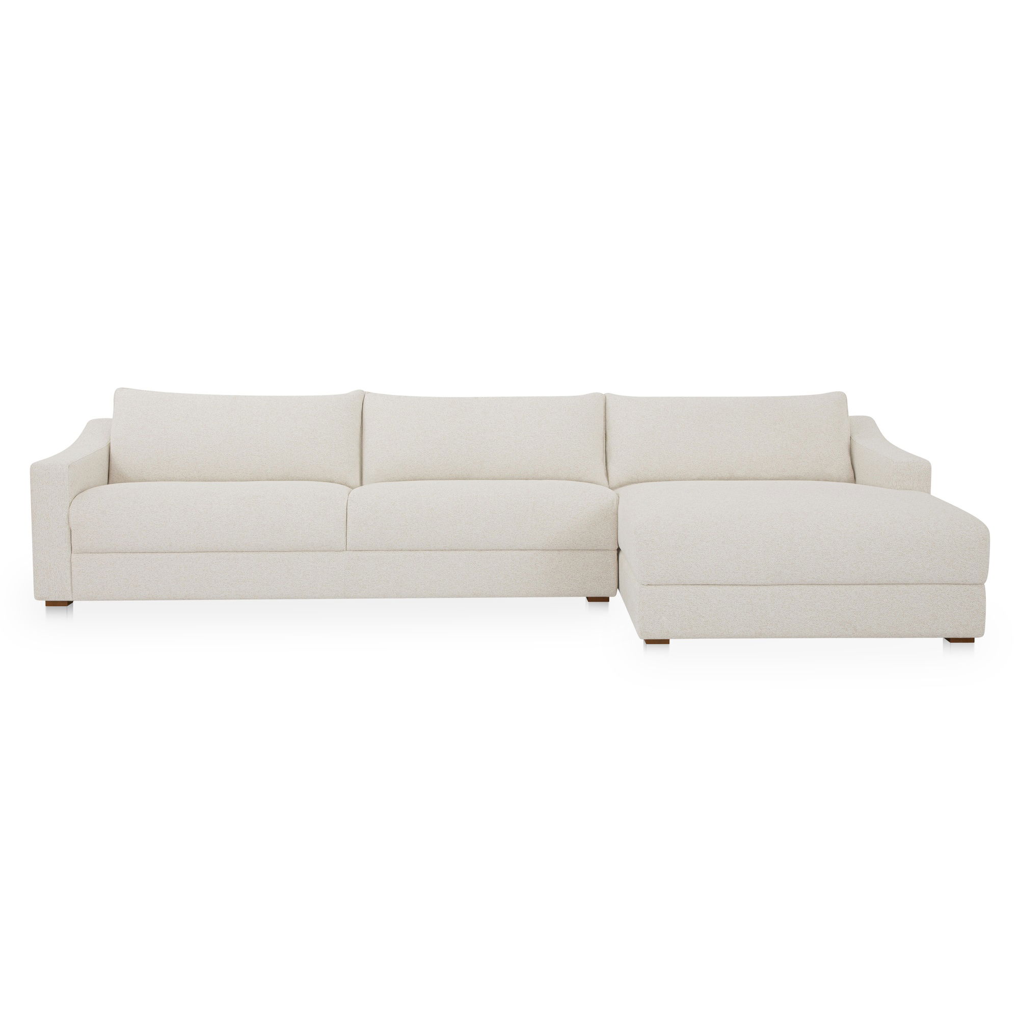 Farrow Sectional Flecked Oat Right, Sectional Sofa by Moe's Home, 130.5" width x 31.75" height x 61.5" depth View 1