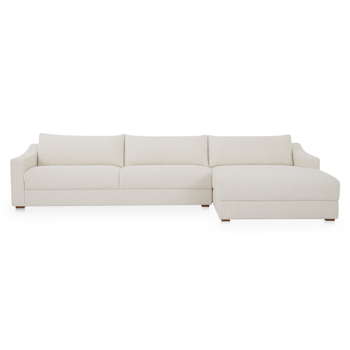 Farrow Sectional Flecked Oat Right, Sectional Sofa by Moe's Home, 130.5" width x 31.75" height x 61.5" depth View 1