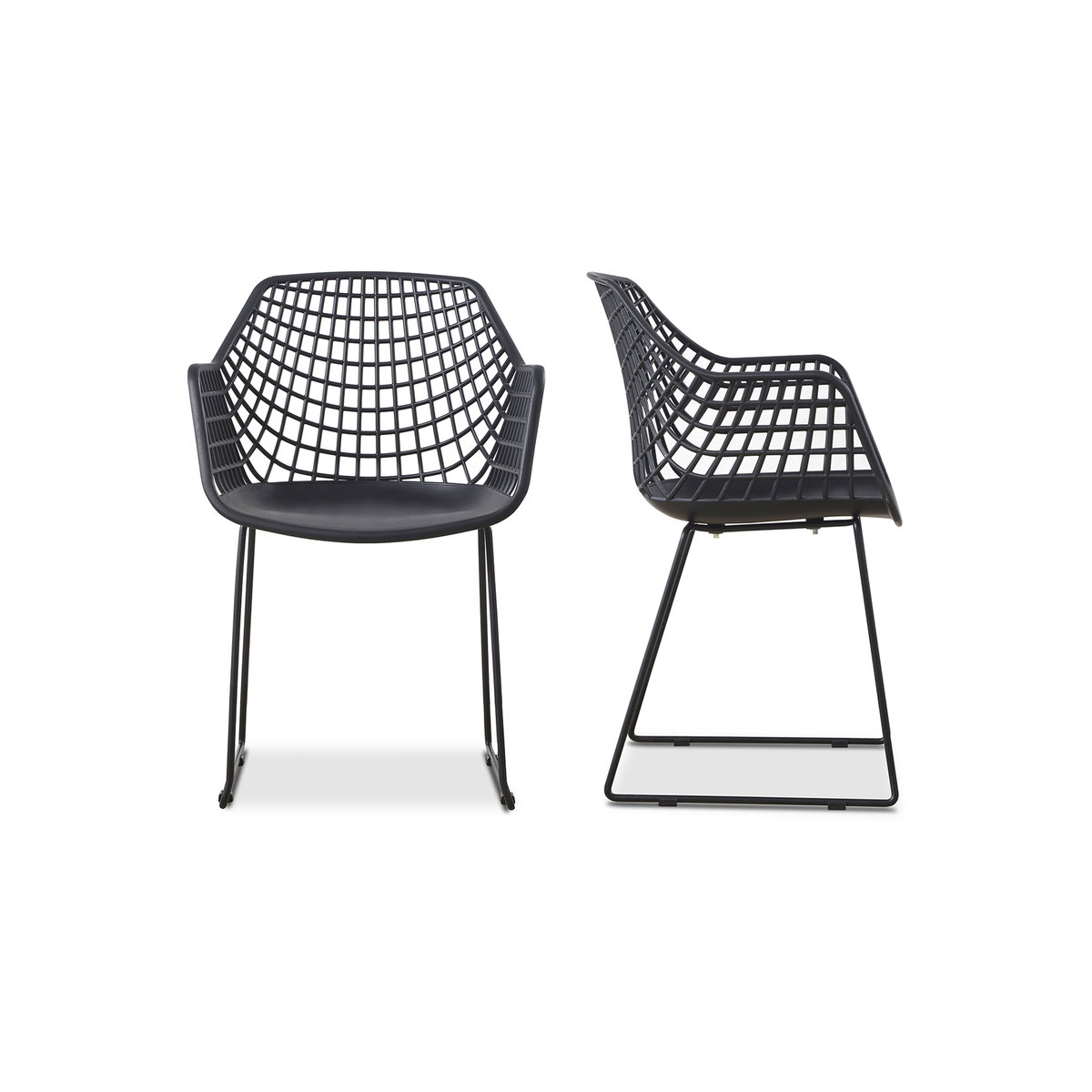 Honolulu Chair Black - Set Of Two, Accent Chair by Moe's Home, 22.5" width x 34" height x 22" depth View 1